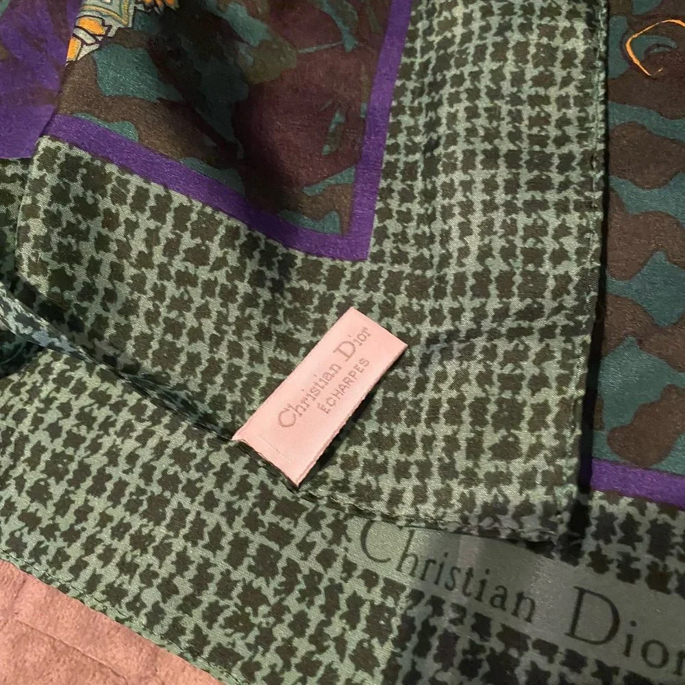 vintage CHRISTIAN DIOR silk scarf (30 inches square)